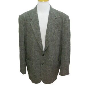 L'HOMME Men's Large Gray 2 Button Wool Cashmere Sport Coat Blazer Suit Jacket